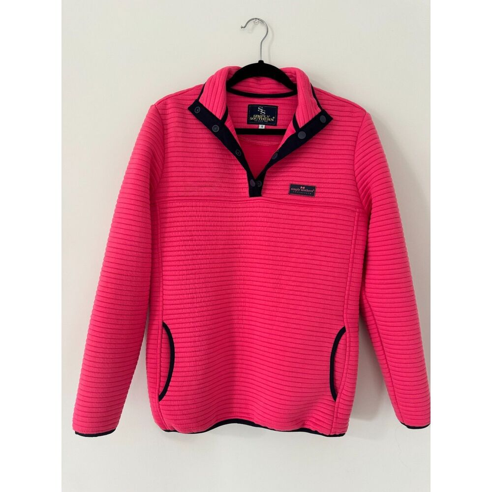 Ribbed Pullover in Pink by Simply Southern Size Small